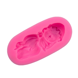 Rosa 3D-Silikonform für schlafende Babys zum Basteln von Seifen und Torten