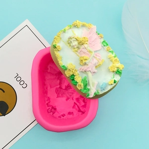 3D Angel Girl silicone mold for DIY soap or chocolate with detailed fairy relief