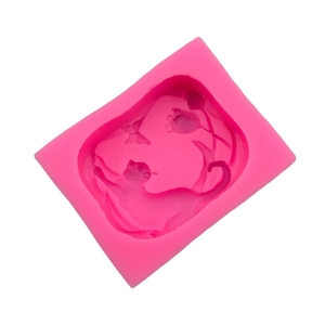3D cat and tulip flower silicone mold for handmade soap, candles, and DIY resin crafts