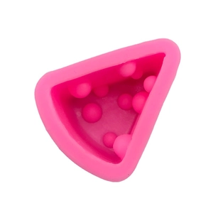 Bright pink triangle silicone mold for cheese mousse cake and pudding DIY desserts