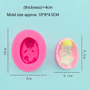 Silikonform schlafendes Baby in Eierschale für Fondant Torten und Seifenherstellung