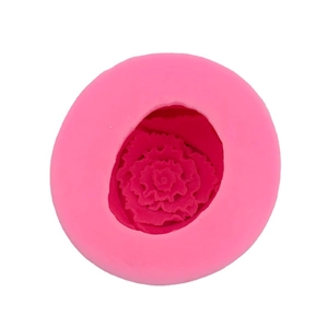 Pink 3D rose flower silicone mold for DIY soap, candle making and cake baking crafts