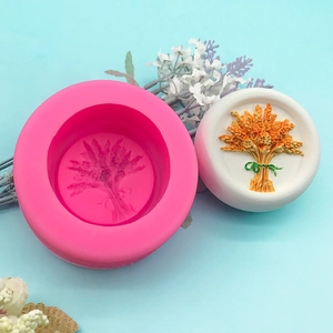 Lavender Silicone Mold For DIY Handmade Soap Plaster Resin Cake Baking 3D Plant Pattern Fondant Chocolate Molding Tool