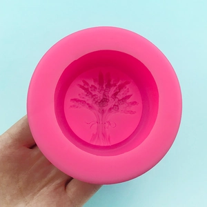 Rose red silicone lavender mold for cake decoration and handmade soap crafting
