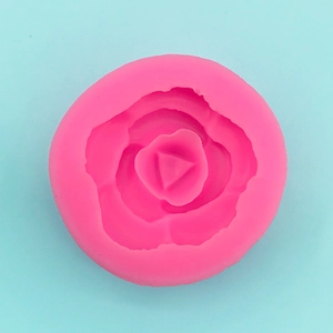 Detailed top view of pink camellia flower silicone mold for DIY soap and resin crafts