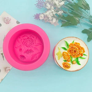 3D Flower Butterfly Silicone Mold For DIY Handmade Candle Soap Plaster Resin Craft Peony Relief Pattern Cake Baking Mold