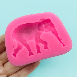 DIY elephant animal silicone mold for handmade chocolate and resin craft jewelry