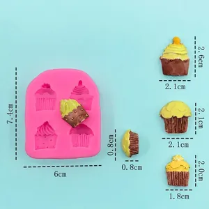 Stampo in silicone rosa per cupcake fai-da-te con quattro motivi per resina o argilla