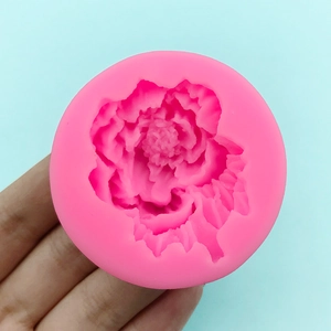3D peony flower silicone mold for fondant and chocolate, handmade cake craft pink tool