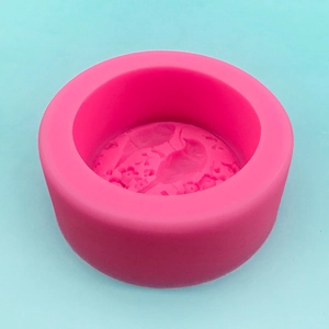 Moule en silicone rose avec relief d'oiseaux et fleurs pour fondant et décor de gâteaux