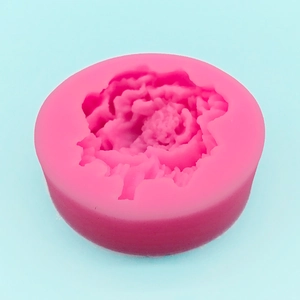 3D peony shaped silicone mold with layered petal texture for soap and candle making
