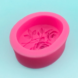 Oval rose flower silicone mold for 3D leaf chocolate cake baking and handmade soap DIY