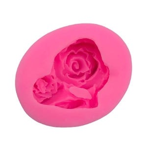 3D rose flower silicone mold with detailed petals for DIY baking and handmade soaps