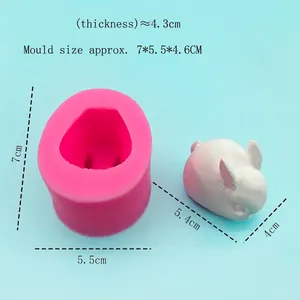 3D cute rabbit silicone mold for mousse cake and baking with dimensions 7x5.5x4.6cm