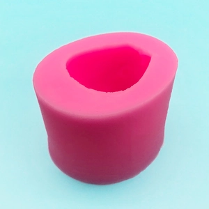 3D rabbit shaped silicone baking mold in bright pink for mousse cakes and pudding