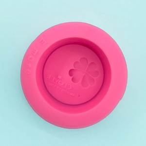 Detail of pink silicone clover mold with Lucky Clover and slogan engraving for DIY