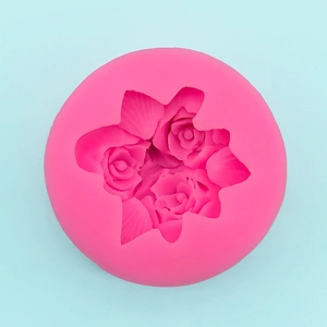 Top view of 3D rose flower silicone mold showing detailed floral textures for DIY crafts