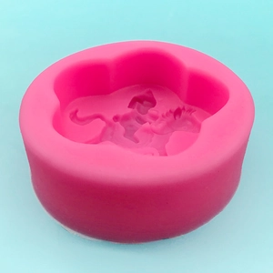 Pink silicone mold with unicorn relief for DIY mousse cake and handmade soap making