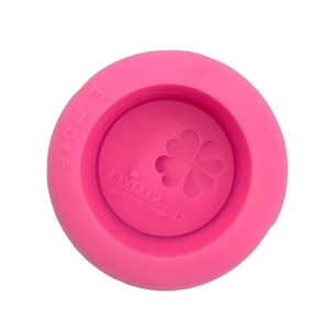 Pink round four-leaf clover silicone mold for handmade soap with Waiting for love text