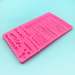 Stampo in silicone con fiori ed erba per decorazioni di torte fondente e cioccolato fai-da-te