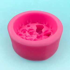 Pink silicone mold for DIY flower angel sculptures and floral soap or candle making
