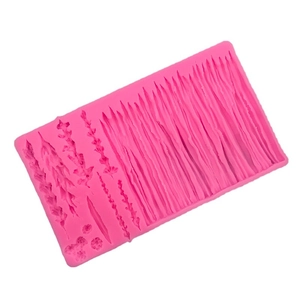 Stampo in silicone rosa con motivi a fiori e foglie per decorazione torte DIY