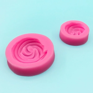 Pink food grade silicone cake mold set with spiral flower texture for baking and chocolate