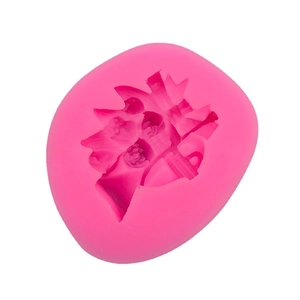Pink silicone mold for DIY peony shaped musical instrument fondant cake decorations