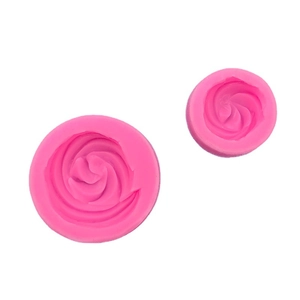 Pink rose flower silicone molds for baking cakes and handmade chocolates in white background