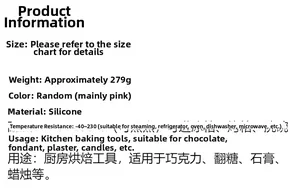 Specifications of DIY bubble column silicone mold for candles and chocolate baking