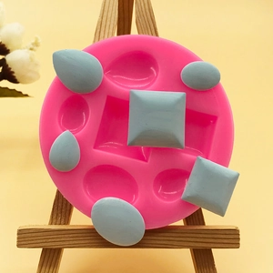 DIY Geometric Oval Square Water Drop Gem Jewelry Shape Silicone Mold For Cake Decoration Fondant Baking DIY Craft Mold