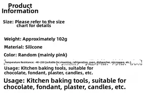 Silicone bow mold technical specs: weight 102g and -40 to 230°C temperature resistance