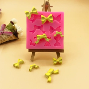 8-Cavity Bowknot Silicone Mold For Fondant Chocolate Cake Decoration DIY Baking Tools Sugarcraft Mold Pink Pastry Tool