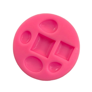 Pink circular silicone mold for DIY geometric crystal resin jewelry and fondant cake decor