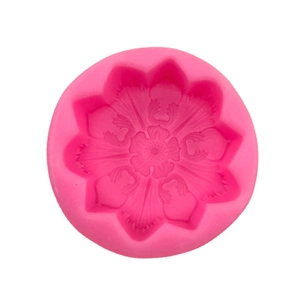 Pink silicone flower mold for DIY fondant cakes and handmade soap crafts