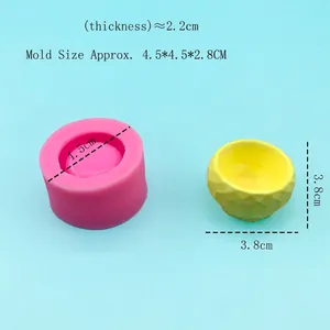 3D mini bowl silicone mold for fondant and cake with geometric faceted texture design