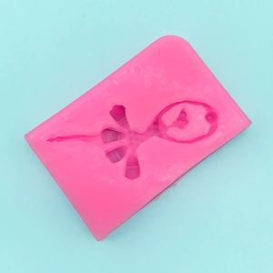Pink ballerina ballet girl floral silicone mold for DIY fondant cake baking and resin crafts