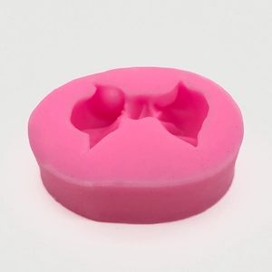 Rose pink bow-shaped silicone mold for DIY chocolate fondant and cake baking