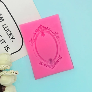 European Vintage Totem Photo Frame Silicone Mold Baroque Relief Chocolate Fondant Cake Decorating Tool DIY Craft Resin Mold