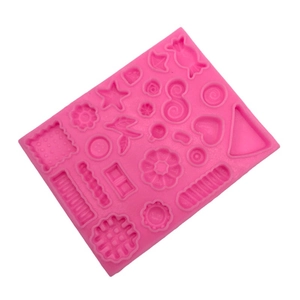 Silicone mold for DIY candy and chocolate with various shapes like heart and star