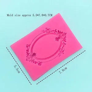 Pink European vintage totem photo frame silicone mold for cake fondant and DIY crafts