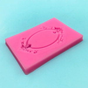 Pink rectangular European vintage totem frame silicone mold for DIY cake decoration