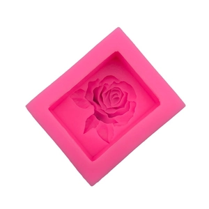 Moule en silicone rose vif 3D rose pour la fabrication de savon et bougies