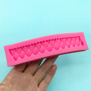 Pink silicone pearl wave mold for DIY cake decoration and chocolate lace borders