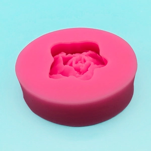 Pink 3D rose flower silicone mold for handmade soap, candles and cake decorating