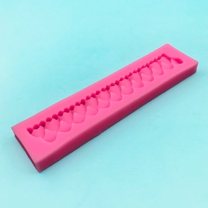Rose red long pearl wave silicone mold for DIY cake fondant and baking decoration