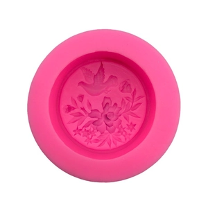 Moule en silicone 3D fleurs et oiseaux pour savon DIY et pâtisserie en rose