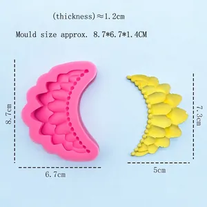 Pink silicone crown feather mold for DIY cake borders and chocolate fondant crafting