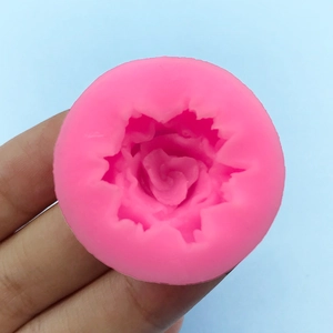 Small rose flower silicone mold for DIY chocolate fondant and resin craft in pink color