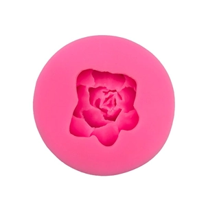 Rose flower silicone mold for handmade soap and 3D floral candle making in rose pink